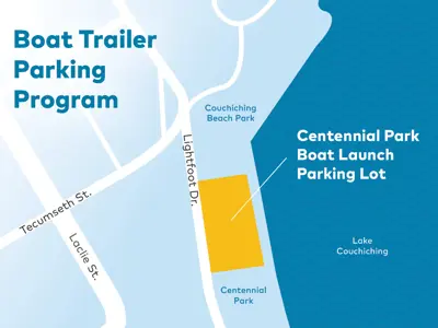 Map of Centennial Drive Boat Trailer Parking Area